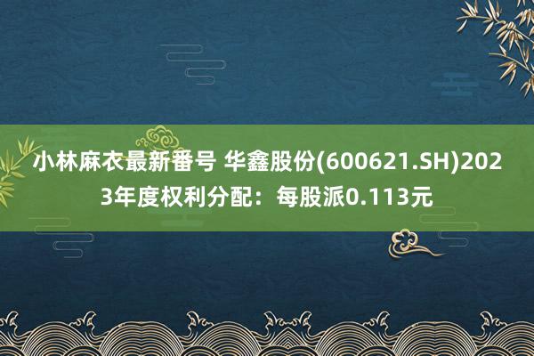 小林麻衣最新番号 华鑫股份(600621.SH)2023年度权利分配：每股派0.113元